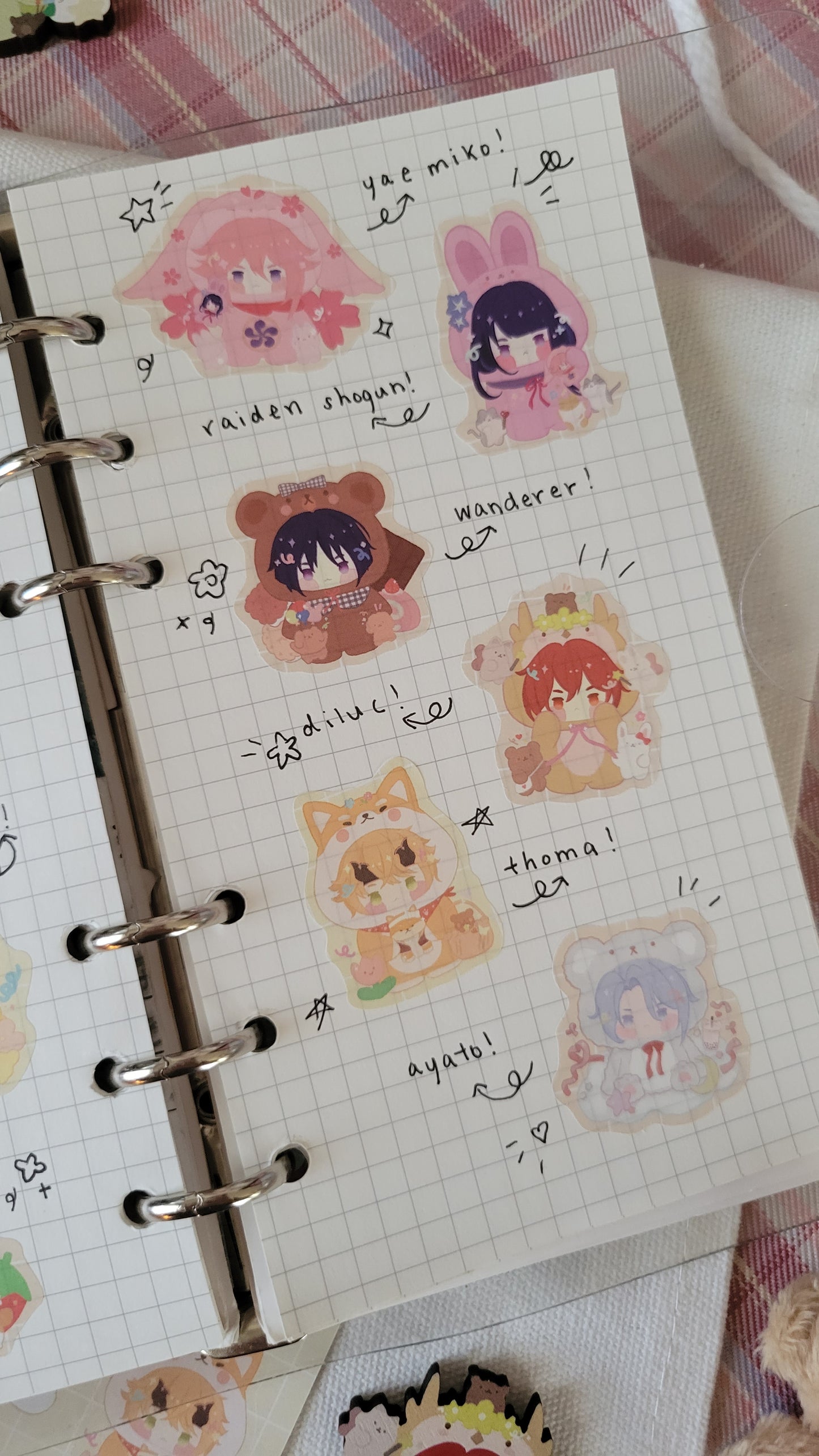 Genshin Impact Kigurumi Party Washi Sticker Sheets