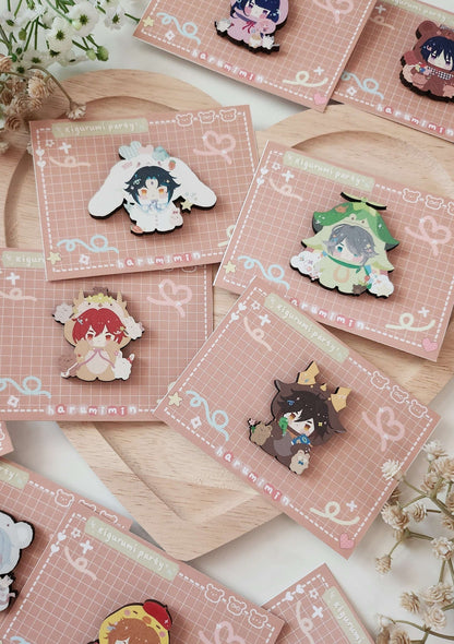Genshin Impact Kigurumi Party Wooden Pins
